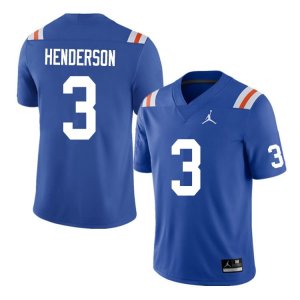 Men's Florida Gators #3 Xzavier Henderson NCAA Nike Blue Throwback Authentic Stitched College Football Jersey WJV4362GE